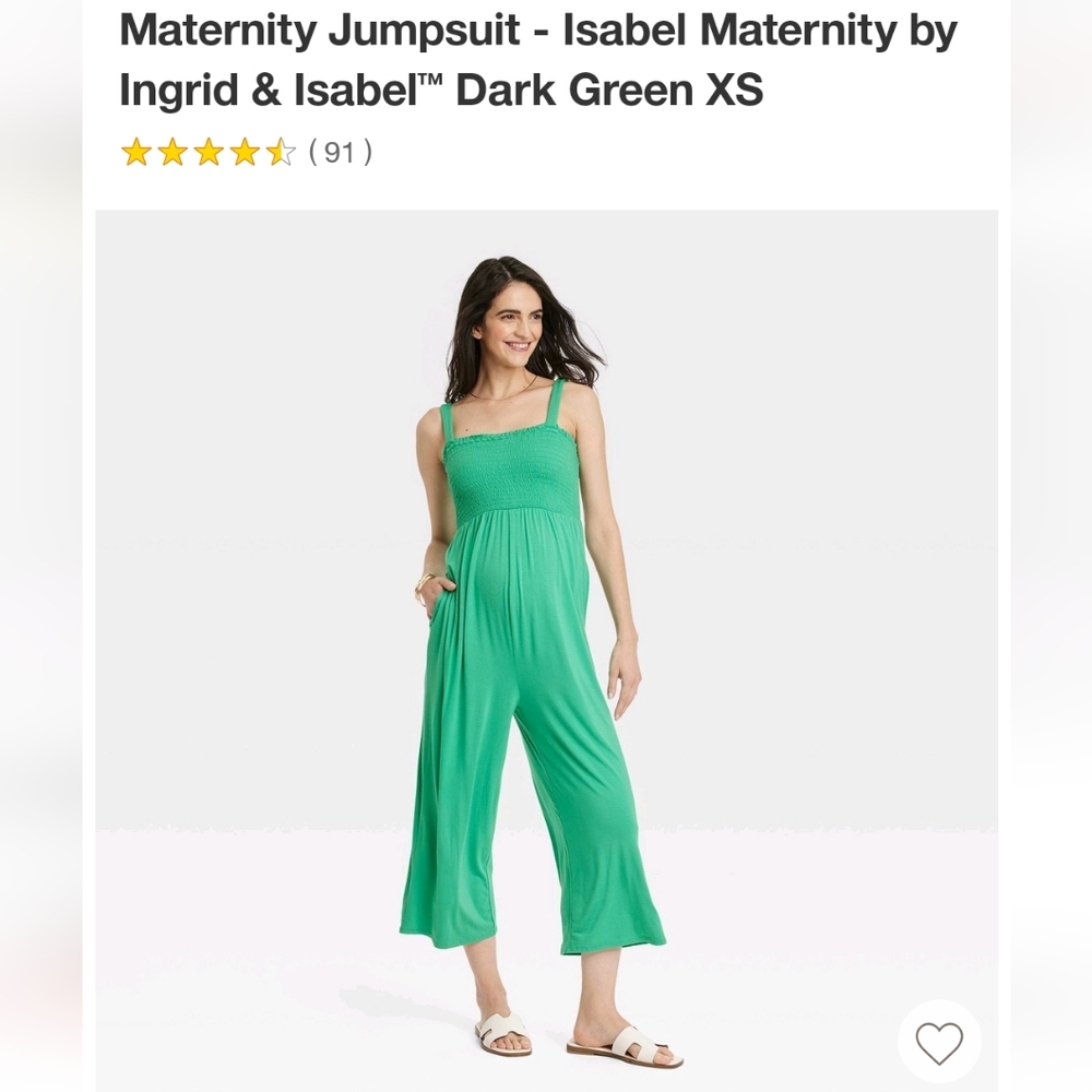 Isabel Maternity Jumpsuit Kelly Green Size XS